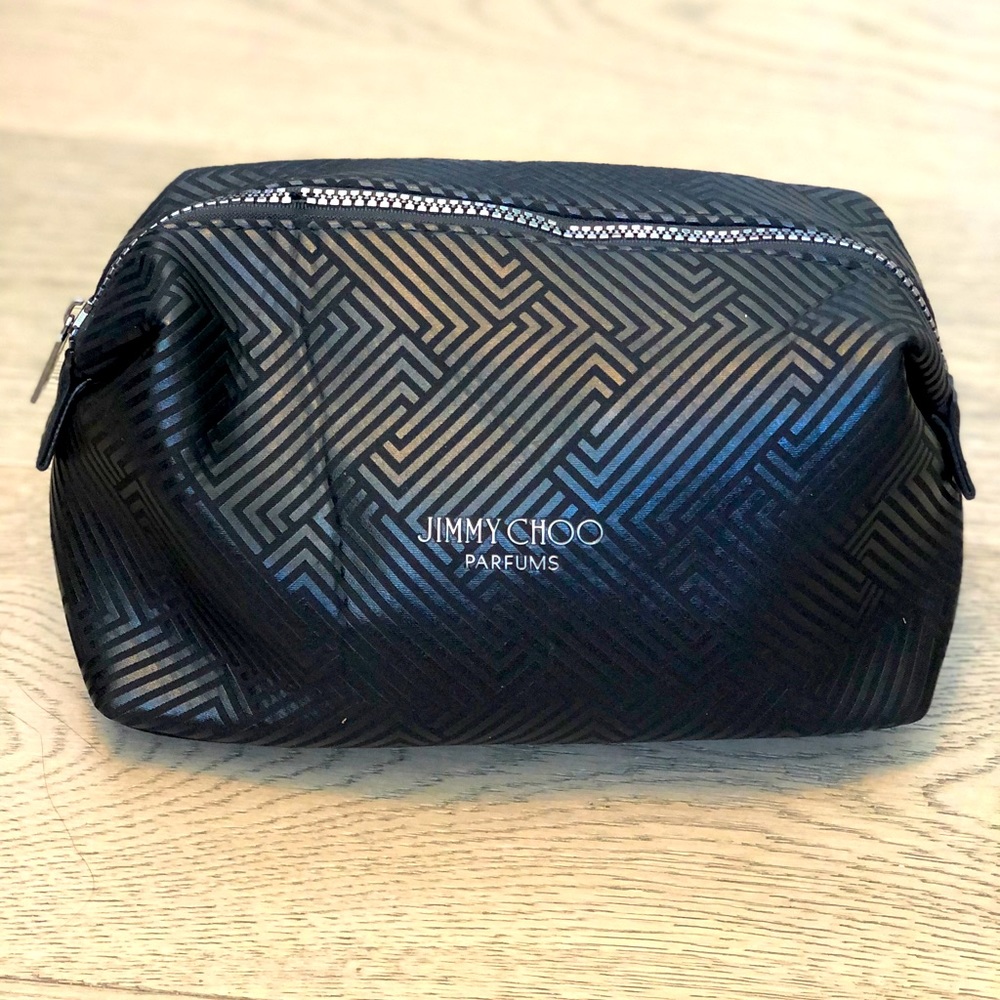 Jimmy Choo black makup bag.